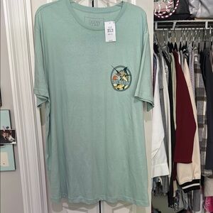 Green Short Sleeve Tee with Crew Neck